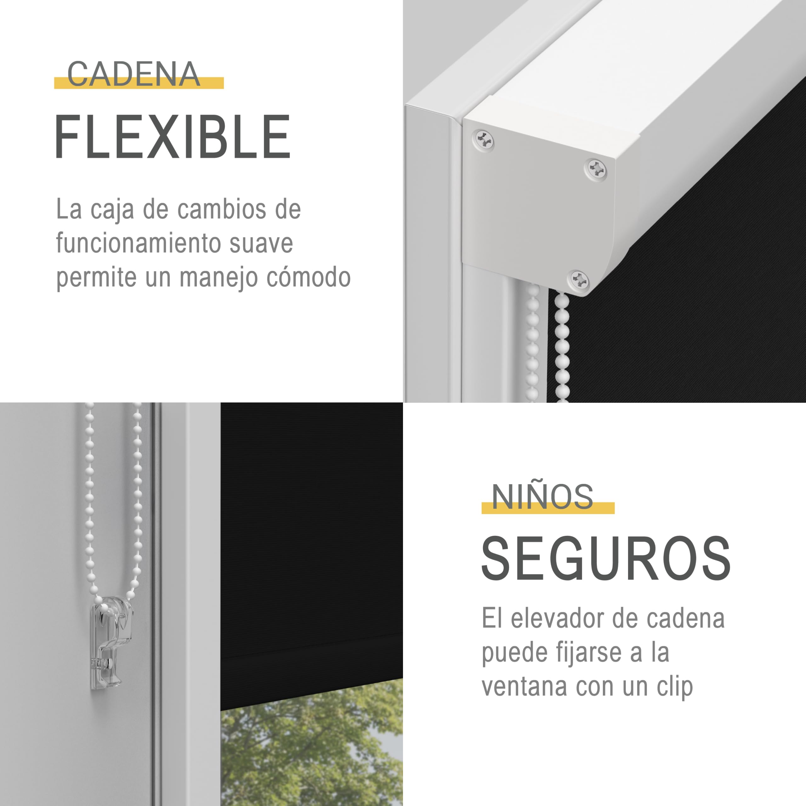 Sol Royal Sol Reflect Estor Enrollable oscurecente con rieles de guía | 100x175cm Negro Persiana de Estores cassette termico taladro opaco cortina SolReflect K24