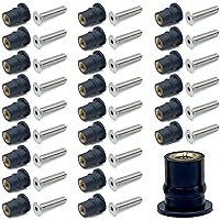 Vista 13 de 24 Pares de Tuercas de Neopreno M4, Tornillos Hexagonales de Acero Inoxidable M4 x 20mm, Kit de Tuercas para Kayak, Motocicleta, Accesorios