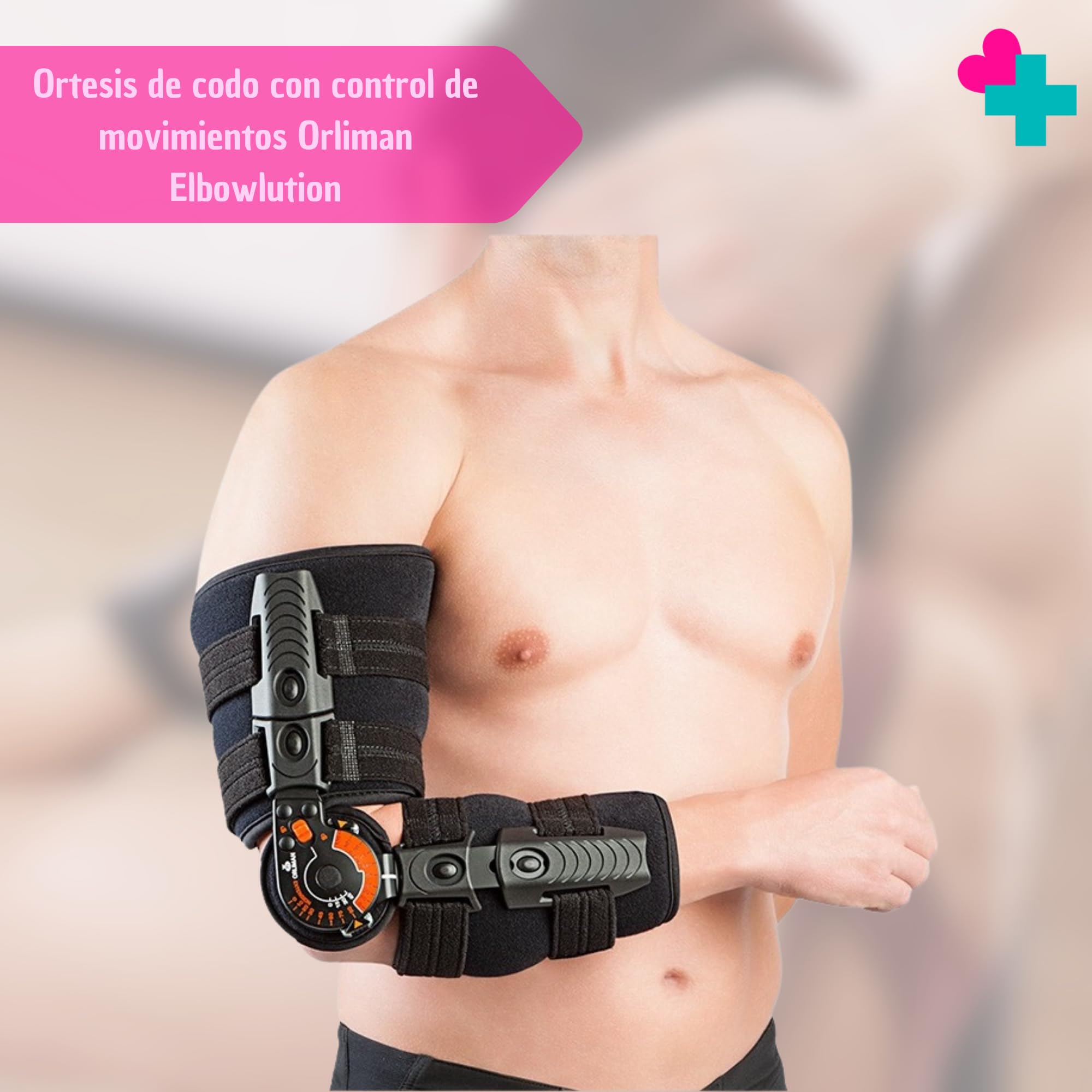 Orliman Elbowlution 94305 Ortesis de Codo con Control de Movimientos en Flexoextensión, Soporte Codo Articulado para Recuperación de Cirugías, Luxación y Fracturas (IZQUIERDA)