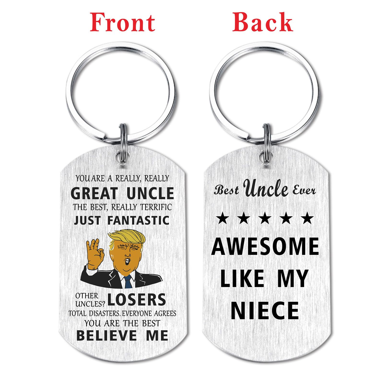Father's Day Uncle Gifts from Niece Funny - Uncle Birthday Gifts - Best Uncle Ever, Great Uncle Keychain Birthday, Awesome Like My Niece