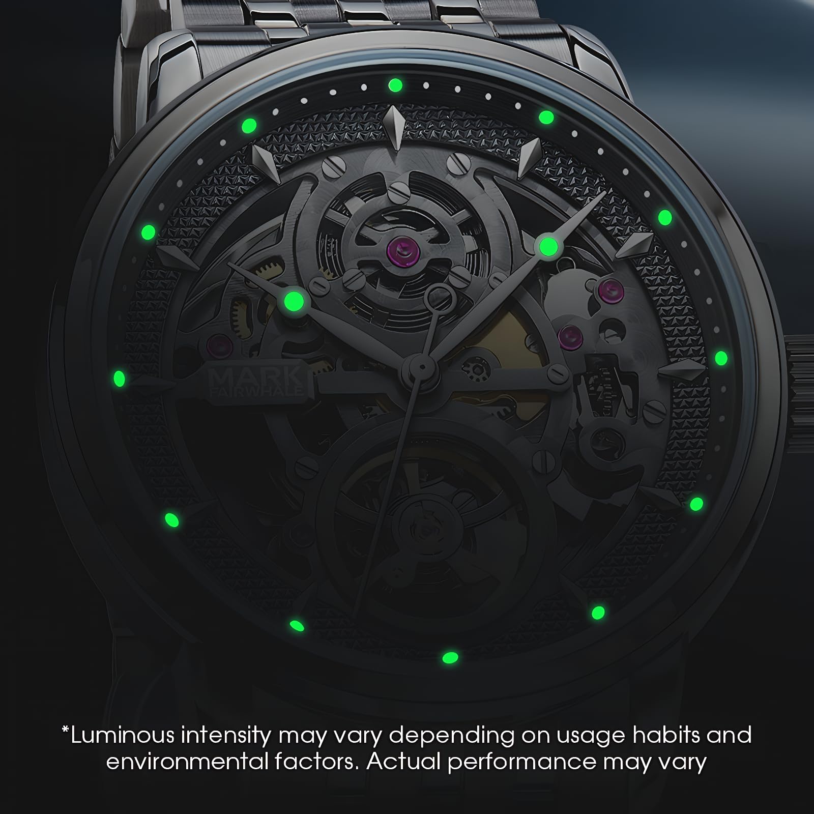 Vetra Orologio da polso da uomo, automatico, di lusso, con meccanismo a carica automatica, in acciaio inossidabile 316L, impermeabile fino a 30 m, luminoso, regalo per uomo