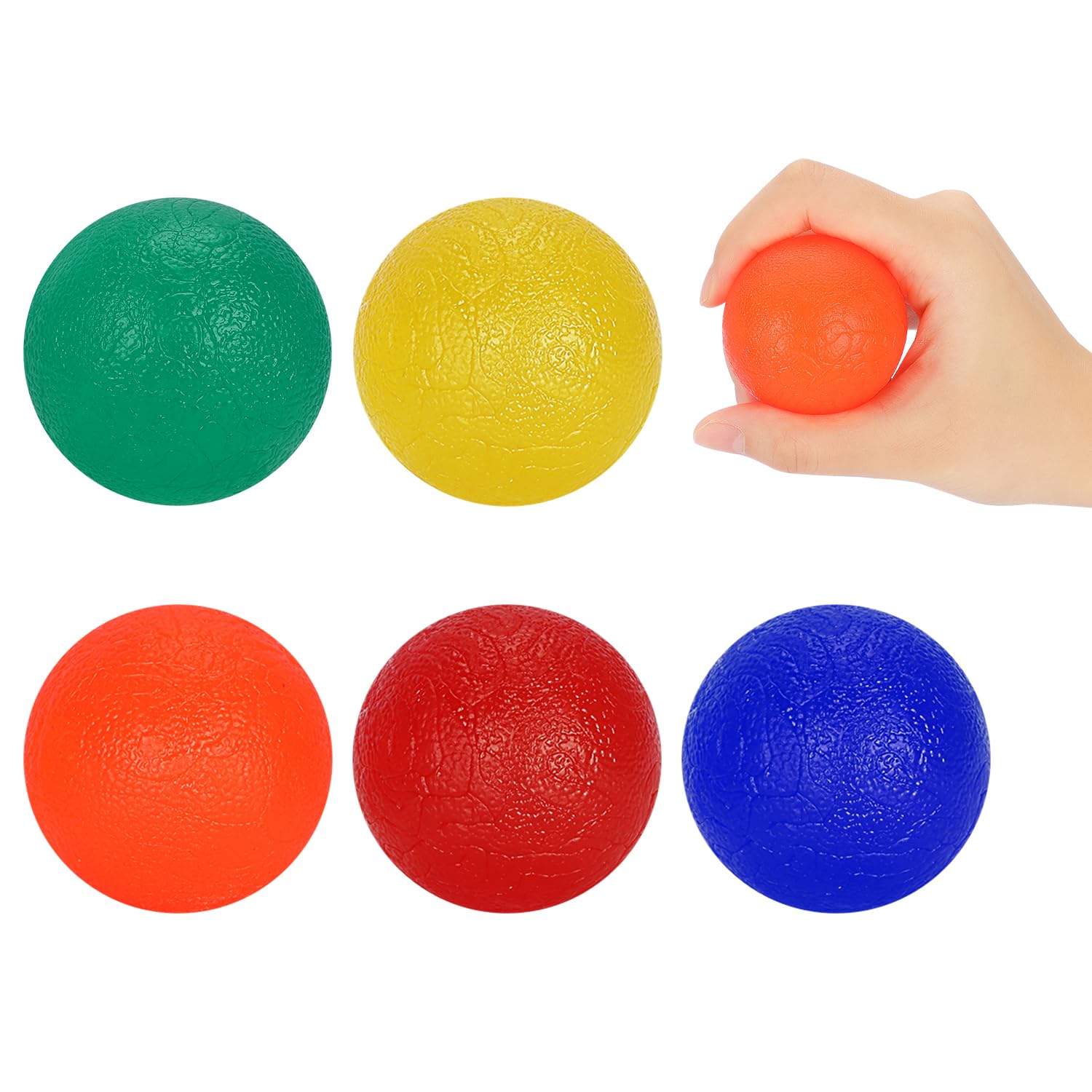 supregear Hand Exercise Ball, 5Pcs Squeeze Exercise Stress Balls Hand Grip Strength Trainer for Fingers, Hands Therapy/Exercise, Carpal Tunnel, Grip Strength and Stress Relief