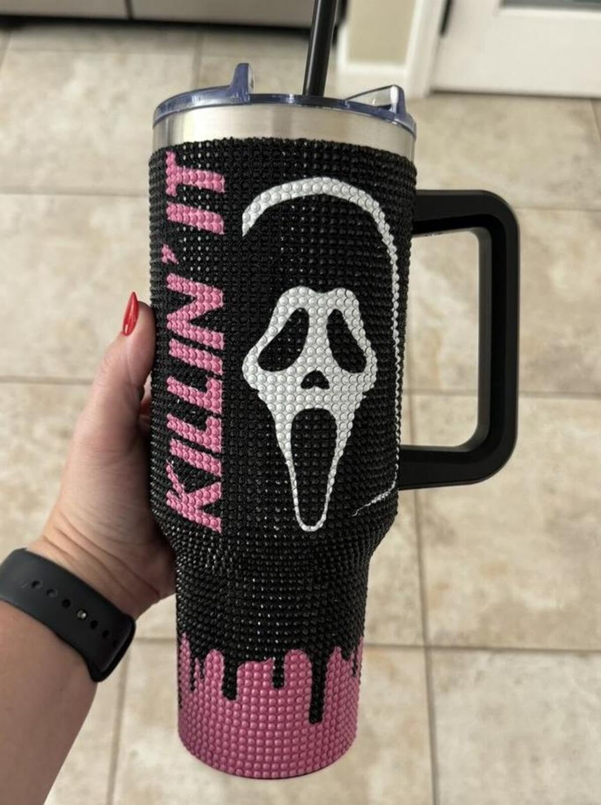Amazon.com | Halloween Ghost Killin'it Face Travel Tumbler with