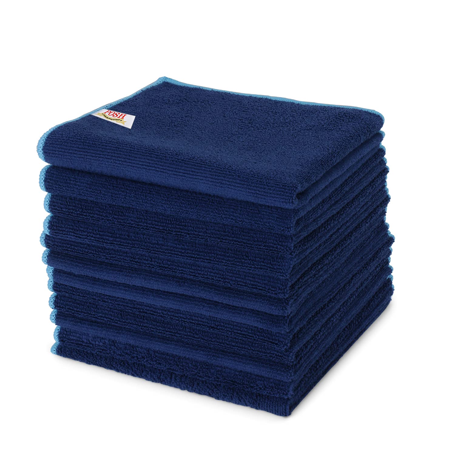 Posh - Premium Microfiber® Cleaning Cloth 40X40 cm (Set of 12) 350 GSM (Blue) Highly Absorbent,Lint and Streak Free,Multi-Purpose Cloth Kitchen,Car, Window,Stainless Steel, Silverware (B01N9GT483) Amazon Price History, Amazon Price Tracker