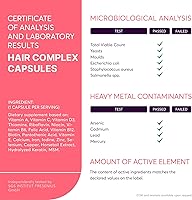 Vista 12 de Complejo vitamínico capilar con biotina 5000mcg, queratina, selen, zink Suplemento para el crecimiento del cabello con vitamina A, C, D, E, B12