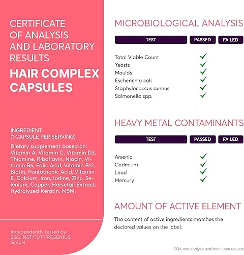 Miniatura 12 de Complejo vitamínico capilar con biotina 5000mcg, queratina, selen, zink  Suplemento para el crecimiento del cabello con vitamina A, C, D, E, B12