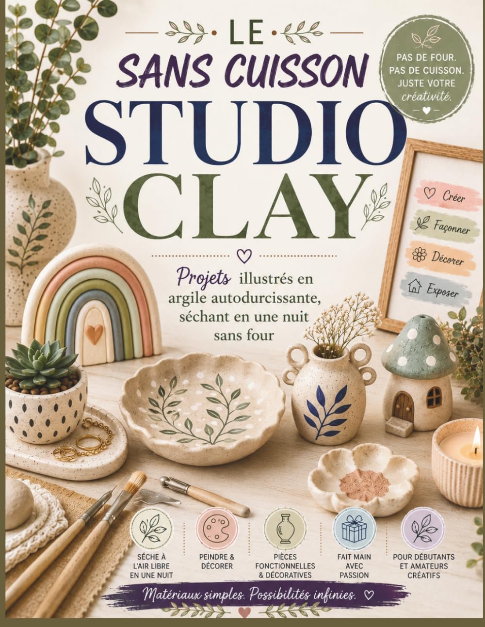 LE SANS CUISSON STUDIO CLAY: Projets illustrés en argile autodurcissante, séchant en une nuit sans four