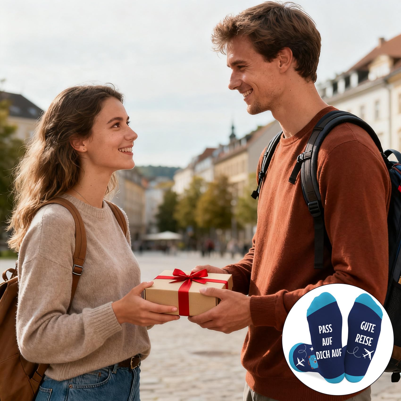 Geschenke für Reisende, Reise Geschenk, Geschenke für Weltenbummler, Auslandsjahr Abschiedsgeschenk, Geschenk Reiseliebhaber Weihnachtsgeschenke Geburtstagsgeschenk Reisende Socken