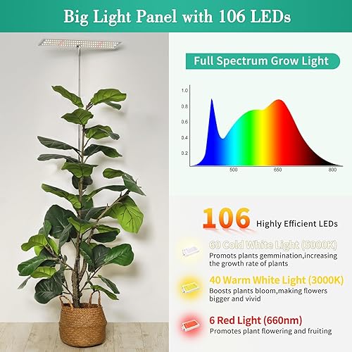 Miniatura 2 de LORDEM Luces de cultivo para plantas de interior de espectro completo, luces de plantas altas para cultivo en interiores, lámpara de crecimiento Luz