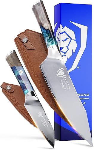 Miniatura 8 de Dalstrong Cuchillo de chef – 8 pulgadas – Serie Valhalla – Cuchillo de cocina de acero 9CR18MOV HC – Mango de resina roja y madera – Cuchillo de
