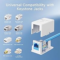 Vista 4 de Cable Matters Caja de montaje en superficie con conector Keystone de 1 puerto con certificación UL, color blanco