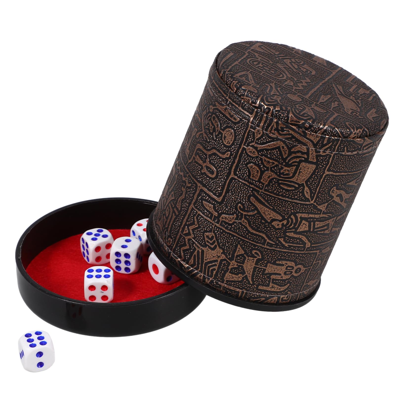Abaodam 5sätze Würfelbecher Mit Geräuschdämpfung Mute Dice Shaker Cup Aus Pu Mit Würfeln Und Abnehmbarem Sockel Für Partys Und Spiele