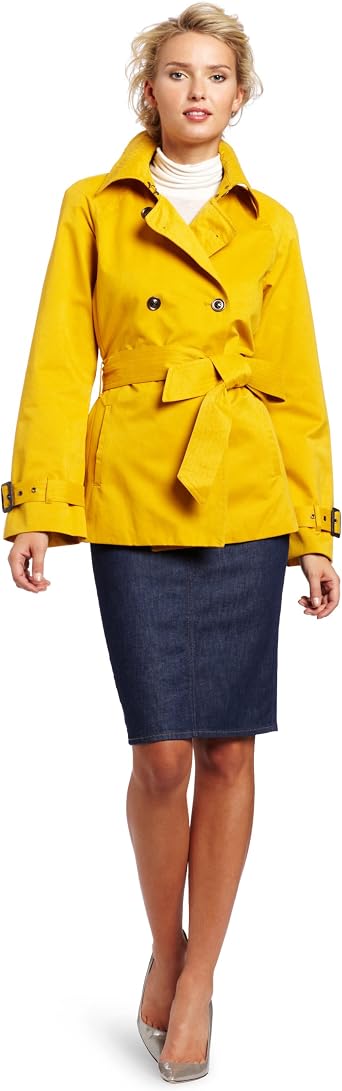 Amazon.com: Isaac Mizrahi Jeans BELLA Mujer a corto Trench Coat, S, Mostaza  : Ropa, Zapatos y Joyería