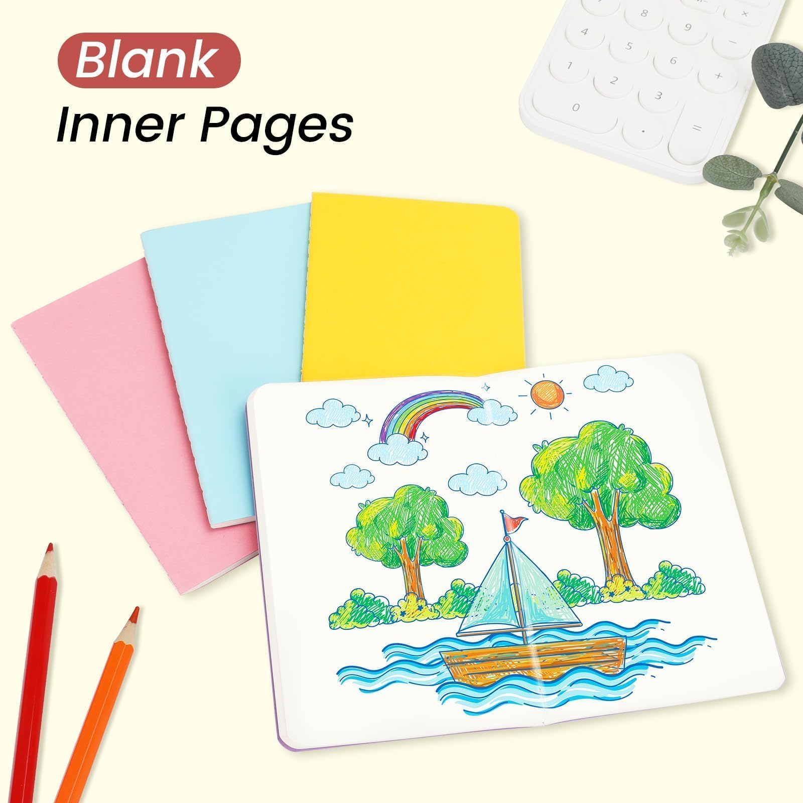 Oucaru Mini-Notizbücher, Großpackung, 8,9 x 14 cm, 16 Farben, 60 Seiten, leeres Papier, kleines Notizbuch, Mini-Tagebuch, Notizblöcke für Studenten, Reisende, Schule, Bürobedarf, 32 Stück