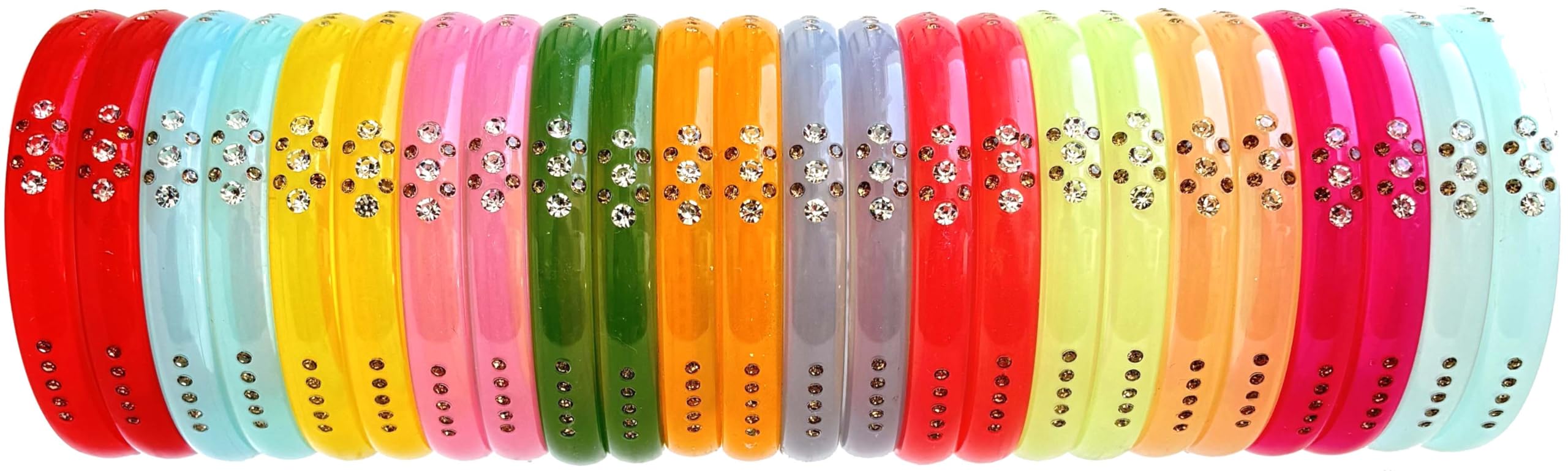 Hand Kkrafts Acrylic (Plastic) with Zircon Gemstone Studded worked Glossy Finished Bangle Set For Women and Girls (Hot seat 24, 2.2) (B0D45KRR19) Amazon Price History, Amazon Price Tracker
