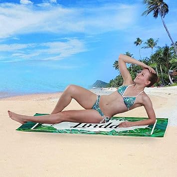 Florals Personalized Beach Towels, Hello Summer Custom Bath Towel with Name, Summer Cool Style Swimming Pool Towel for Adult Kid Women Men Girl Boy 3060 inches