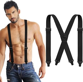 Janmercy X-Back Hidden Suspenders for Men & Women - Heavy Duty, Airport-Friendly, Invisible Under Clothes
