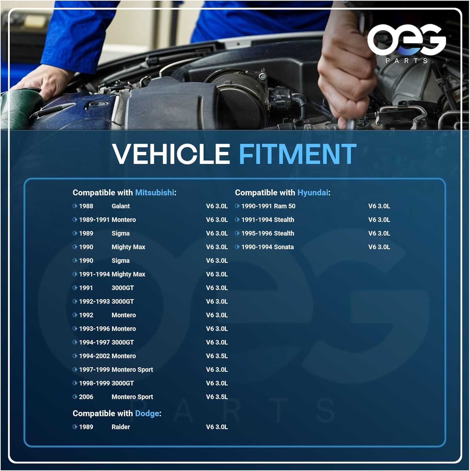 OEG Parts New Starter Compatible with Dodge Stealth Mitsubishi 3000GT VR4 3.0L V6, 1989-1991 Montero Raider, 1990 Sigma, 91-92 Mighty Max Truck M001T72582, M001T72583, SMT0040, 41048102