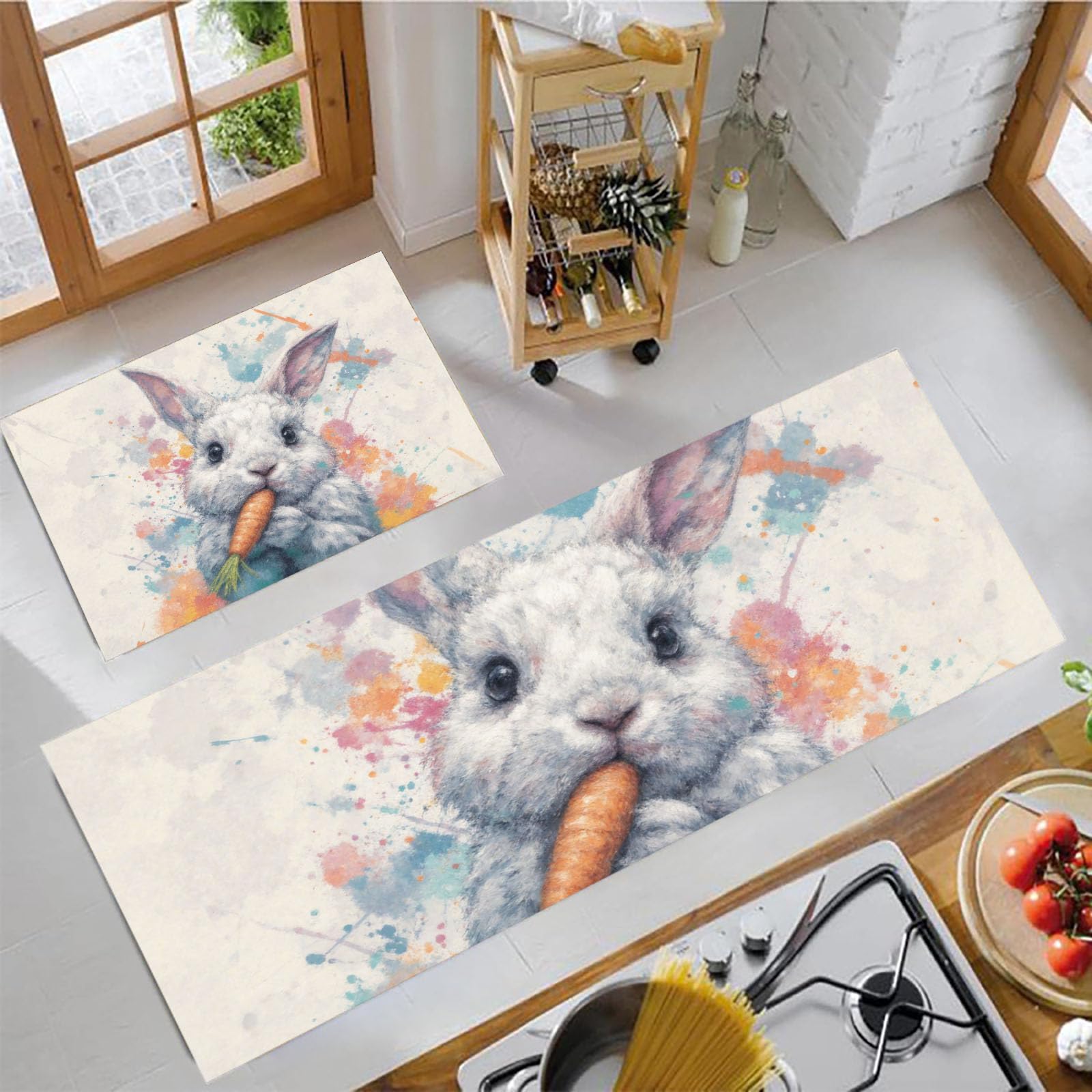 Tapis cuisine antidérapant carotte mignon pour sécuriser et décorer votre sol de cuisine