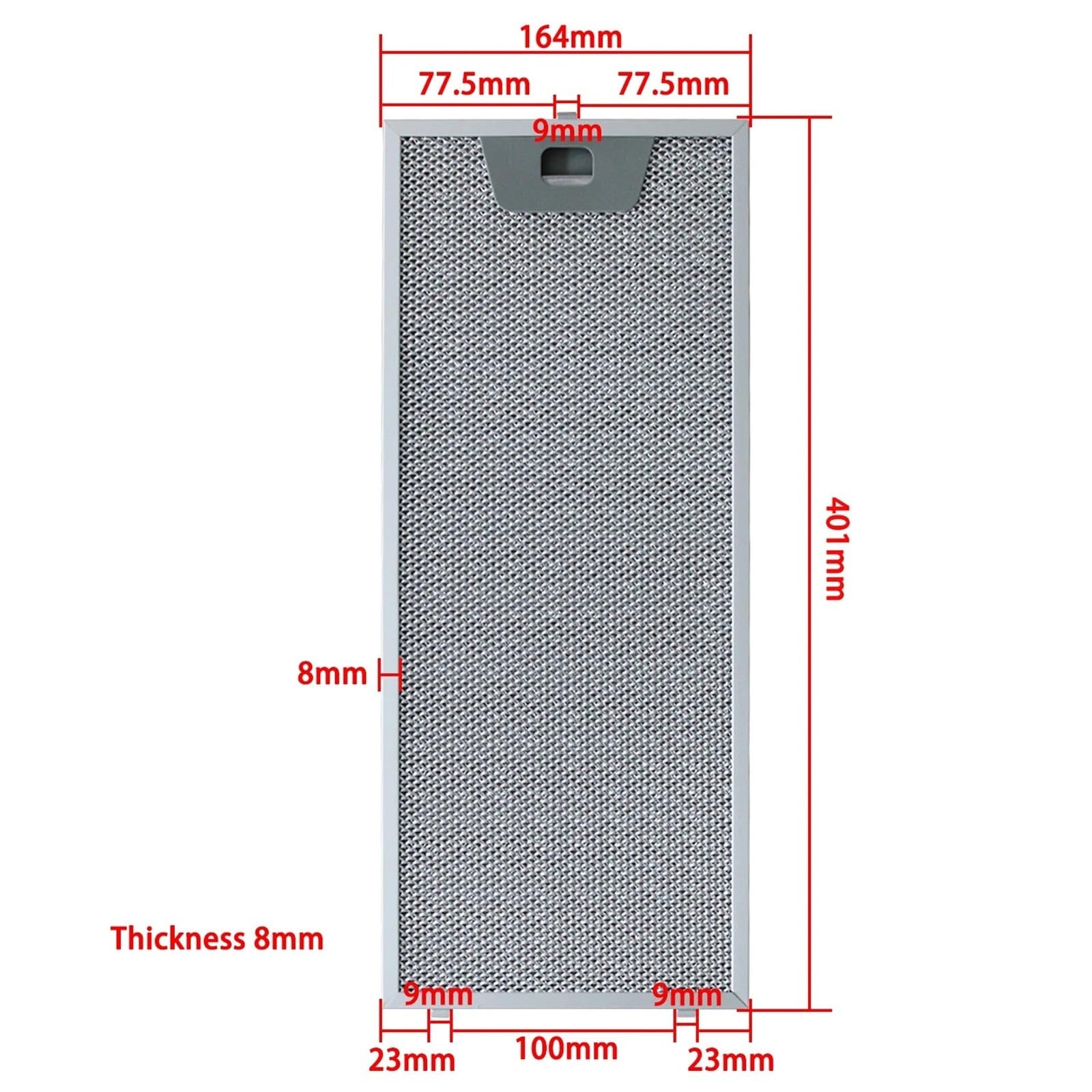 Compatible con filtro de grasa de aluminio de 164x401mm, accesorio de ventilación Extractor de cocina for campana extractora