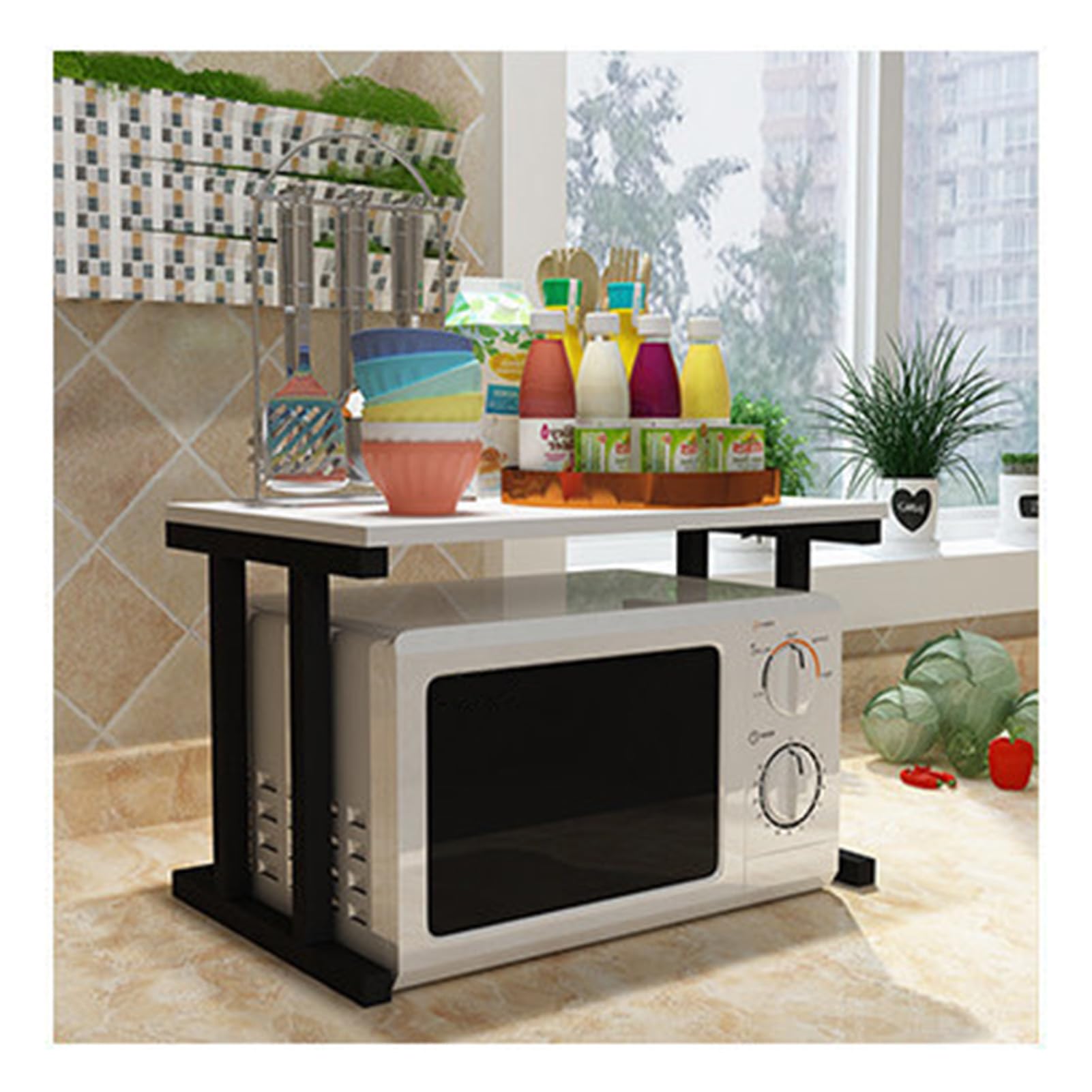 Support à micro-ondes monocouche pour plan de travail de cuisine