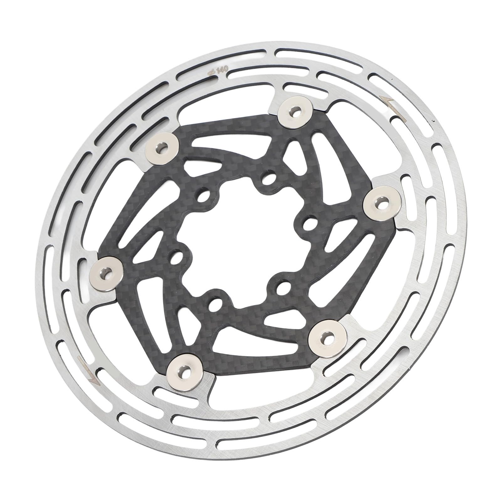 Emoshayoga Rotor de Disco de Freno de Bicicleta, Acero Ligero con Disipación de Calor para Bicicletas de Montaña y de Carretera, Diseño de Fibra de Carbono de 6 Pernos