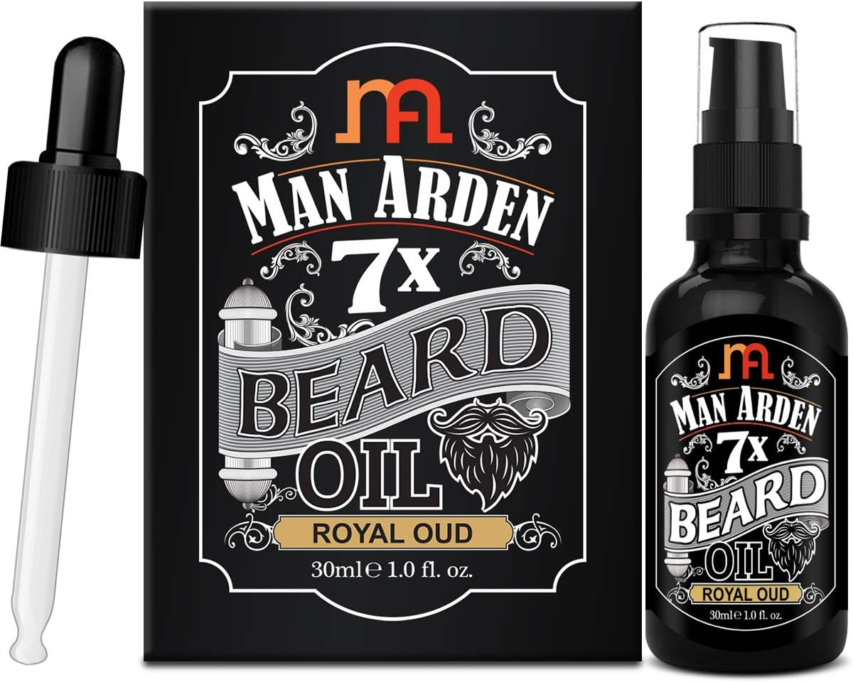 7X Beard Oil (Royal Oud), 7 Premium Oils For Beard Growth & Nourishment - 30ml