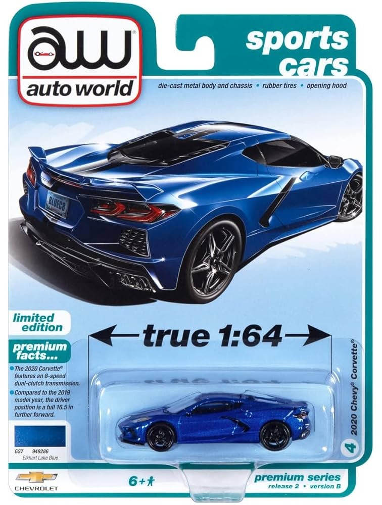 2020 Chevrolet Corvette ダイキャストモデル Amazon.com: 2020 Chevrolet Corvette Elkhart Lake Blue