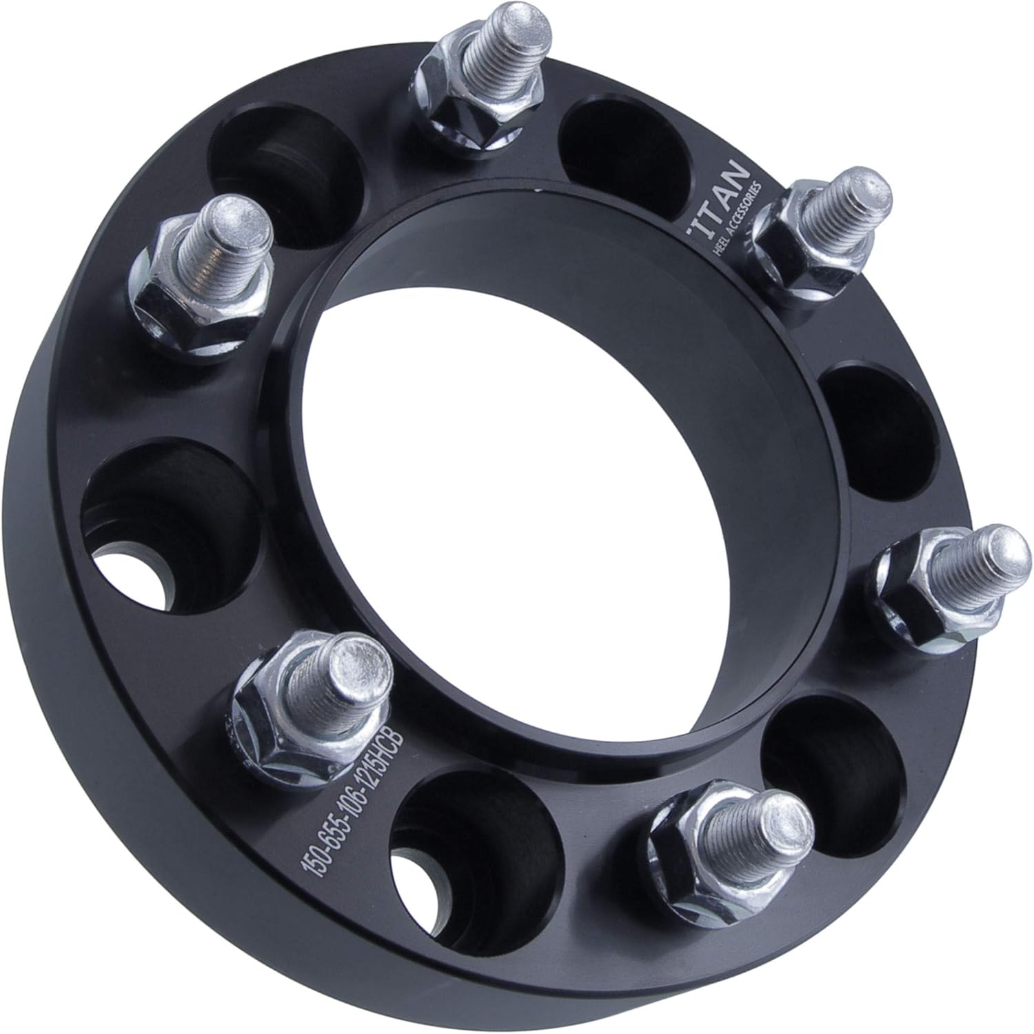 1.25" 6x5.5 Hubcentric Wheel Spacers - Fits Toyota Tundra FJ Tacoma - 1.25 Inch (32mm), 6x139.7, 106mm Hub, 12x1.5 Studs - Pair of 2 - Black