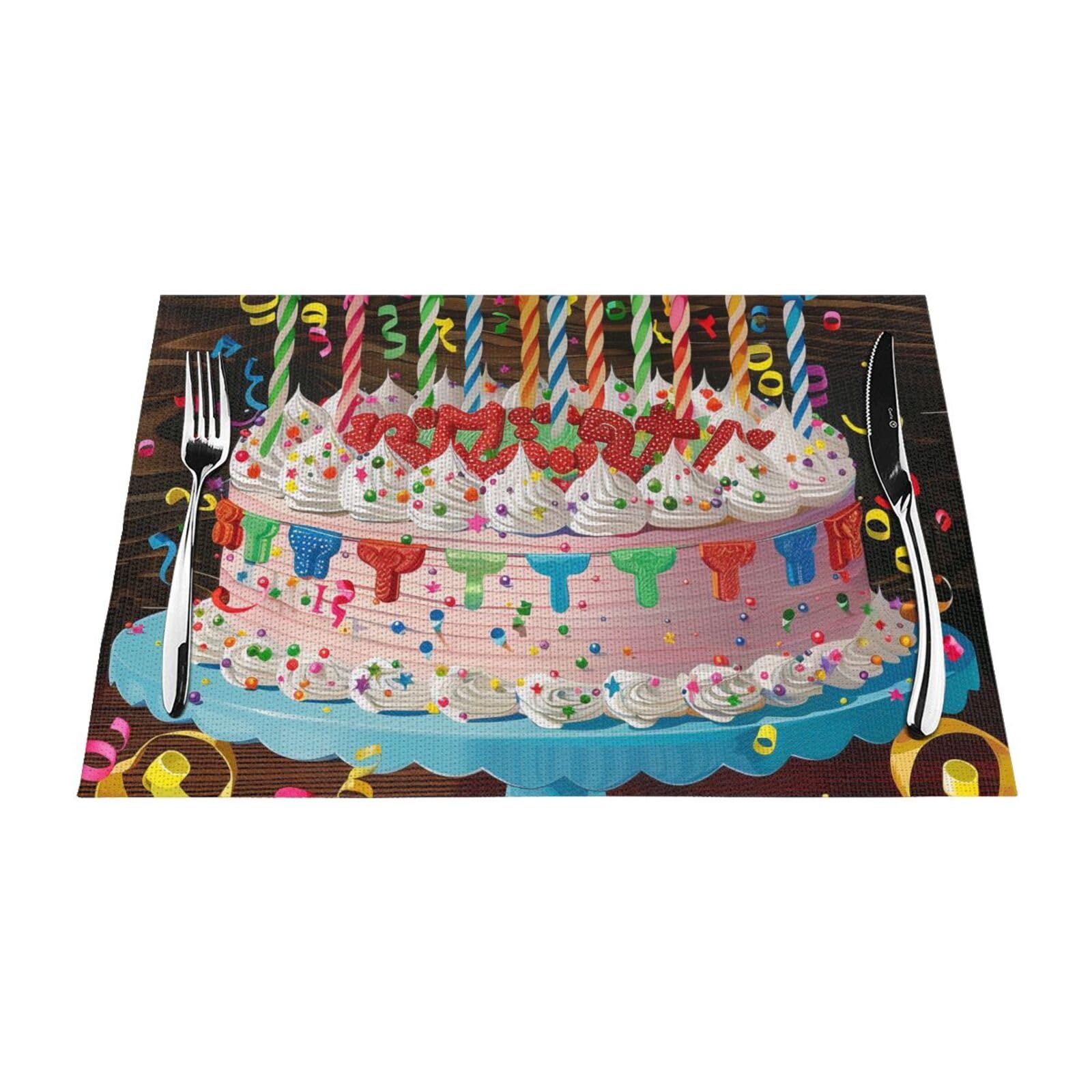 Set de table PVC antidérapant : protégez votre table des taches de gâteau d'anniversaire