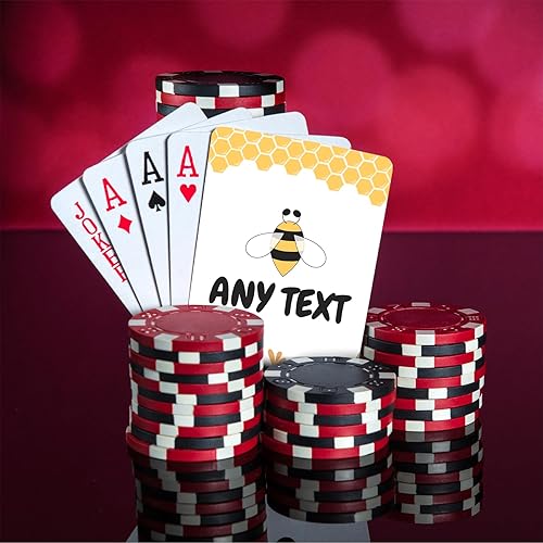 Miniatura 3 de Migedy Naipes de abejas personalizadas con fotologotipotexto, tamaño estándar, lindas cartas de póquer de abeja, baraja de cartas para juego, boda,