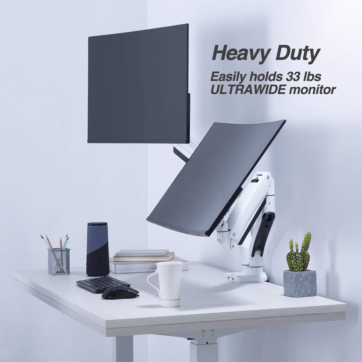 Buy AVLT Dual 1335 Monitor Arm Desk Mount fits Two Flat/Curved Monitor Full Motion Height