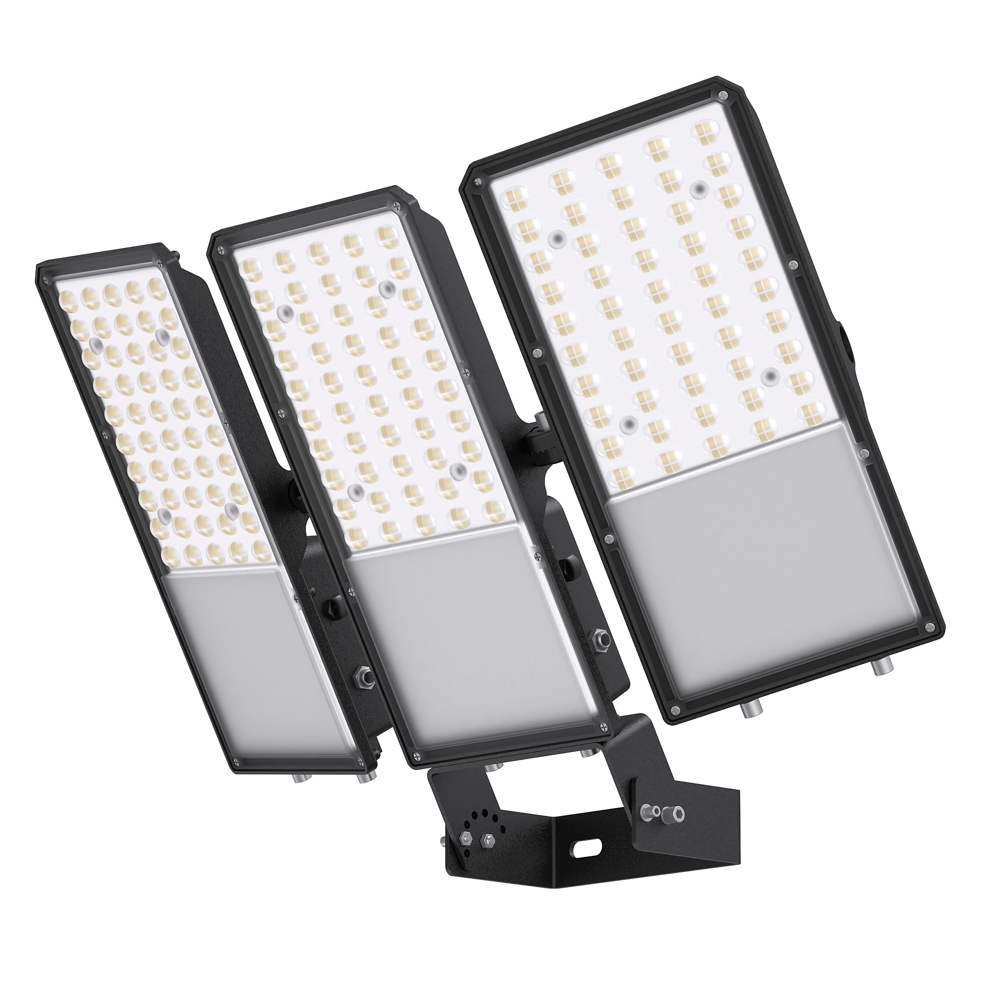 300W Upgraded LED Parking Lot Light with Photocell 45000lm 5000K, ETL, IP66 Waterproof Adjustable 3-Head Commercial Lighting Outdoor, Trunnion Mount, Flood Lights for Roadways, Driveways
