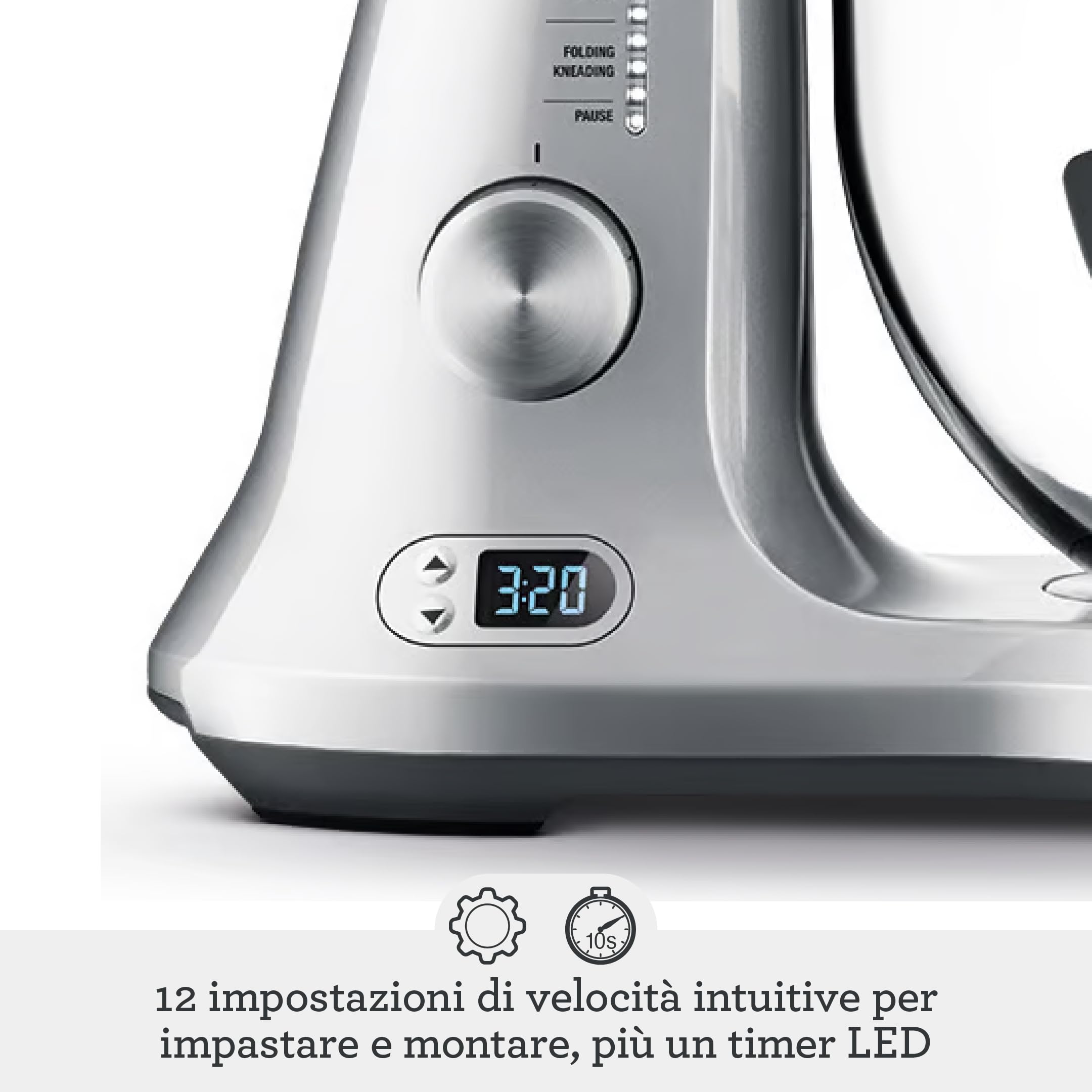 Sage - The Bakery Boss - Impastatrice per Pasticceria - Alluminio Spazzolato