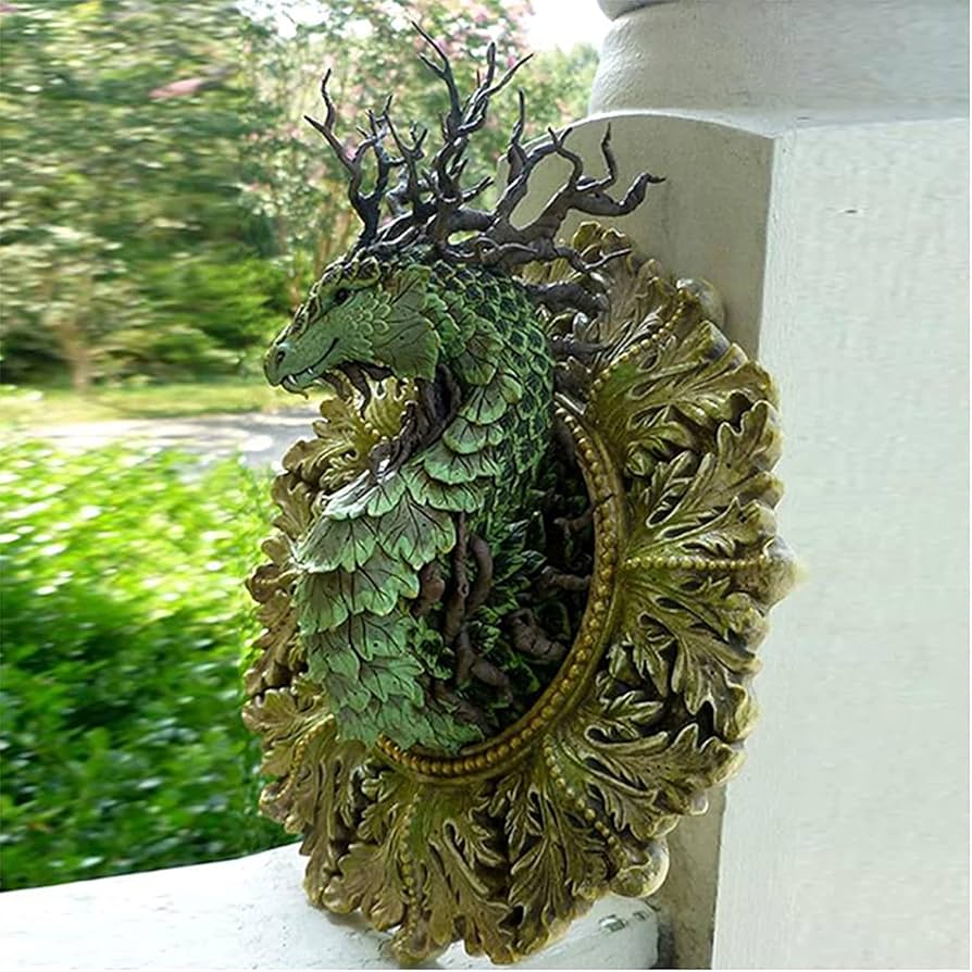 ドラゴンの頭部 壁掛け アンティーク アート オブジェ　美術品　銅色 ドラゴンの頭部 壁掛け アンティーク オブジェ 美術品 銅色