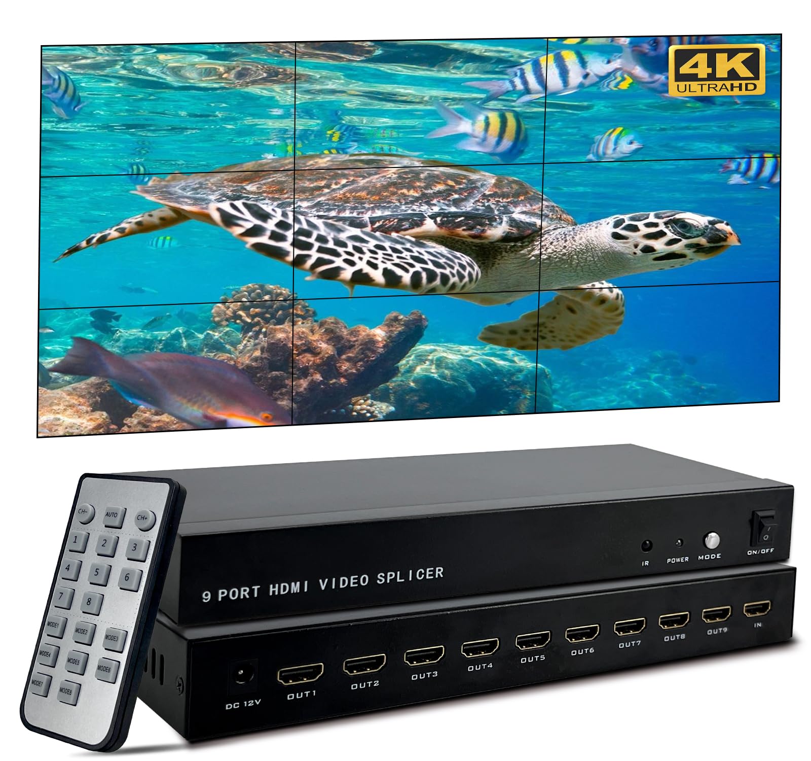 Amazon.co.jp: 4K ICUIXIAN ビデオウォールコントローラー 3x3 4K 9