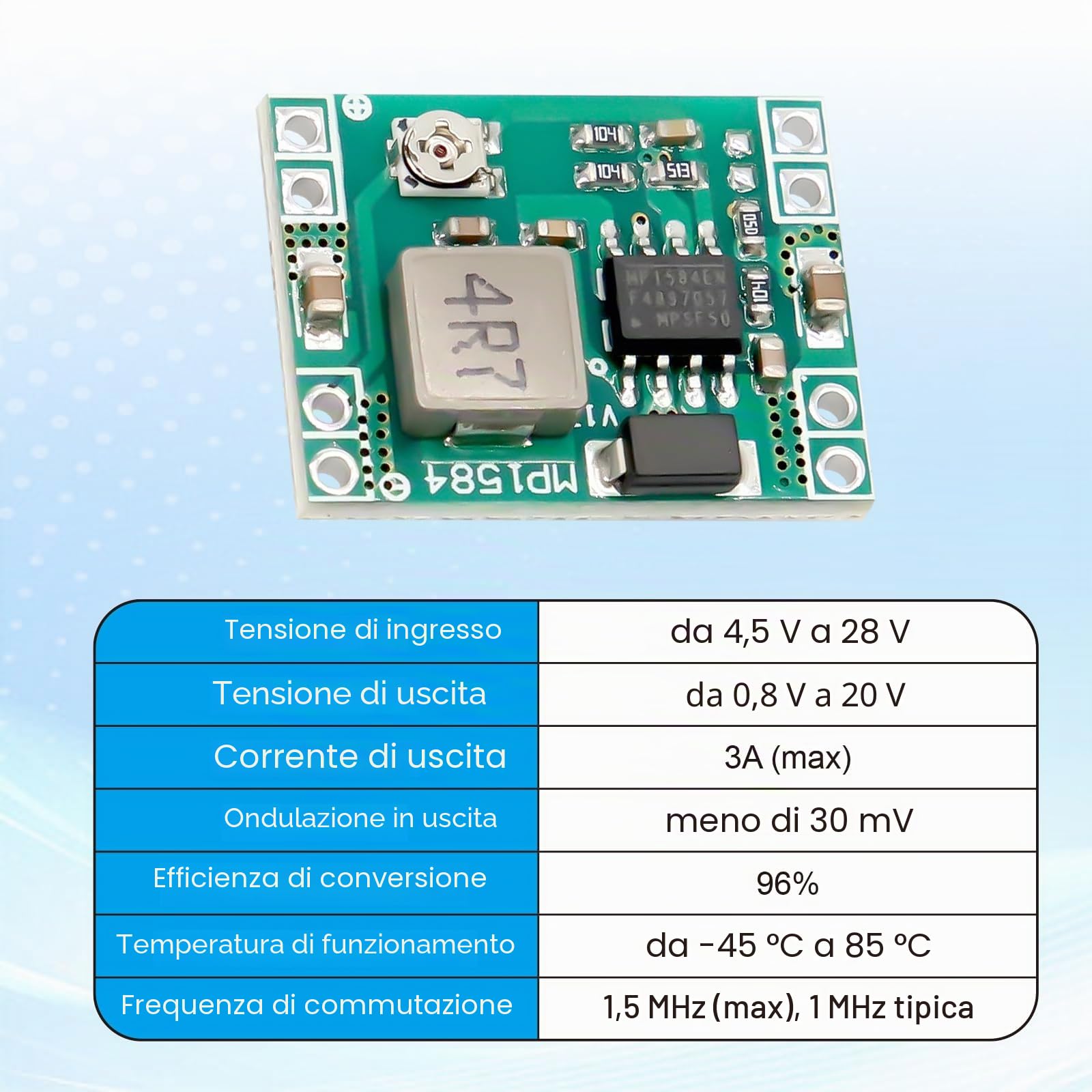 DC-DC 3A Mini Convertitore Buck Step down AYWHP 6 Pezzi Regolabile Alimentatore Step Down Module DC-DC da 4,5-28V a 0,8-20V