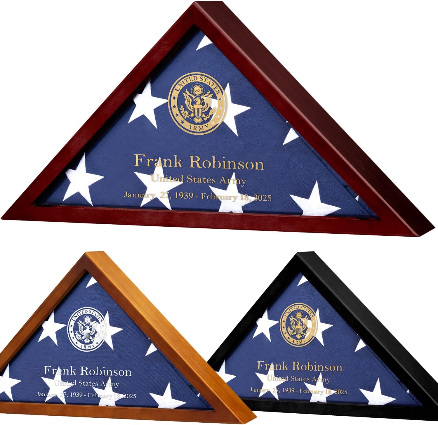 XIFAN Flag Case for Burial Flag Custom Engraved Military Flag Display Case Fits 5' x 9.5' Folded Veteran Flag Real Glass Pine Wood Flag Box Display Case Memorial Flag Case for Wall or Tabletop