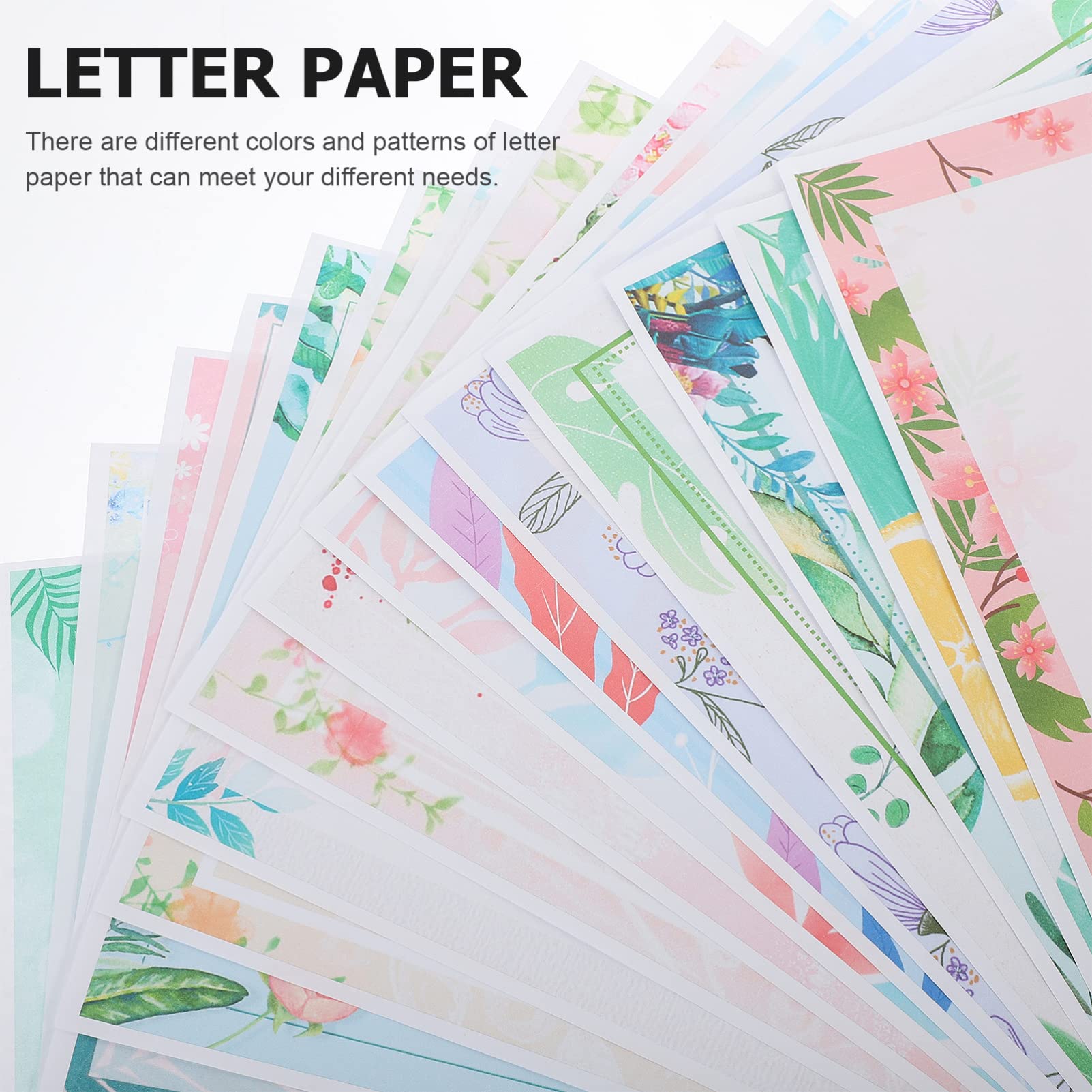 STOBOK Papier à Lettres Décoratif en Papier Délicat Bordure de Fleur, 160 Feuilles pour Écrire en Douceur pour Correspondance et Messages Personnels
