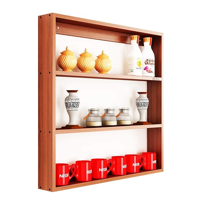 Anikaa Nexo Engineered Wooden Wall Mounted Shelves for Kitchen/Kitchen