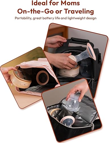 Miniatura 8 de NCVI Extractor de leche eléctrico doble 8116, modo personalizable, succión, velocidad y succión de grado hospitalario, bomba de lactancia portátil