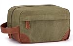 Vorspack Sac de toilette de voyage - Sac de toilette suspendu pour hommes Toile résistante à l'eau Sac de rasage pour le voyage, Noir, Moyen, Classique