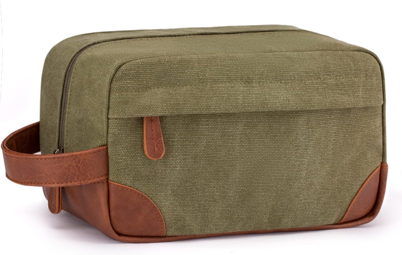 Vorspack Travel Toiletry Bag - Hanging Toiletry Bag for Men Water Resistant Canvas Shaving Bag with Large Capacity for Travel - Green