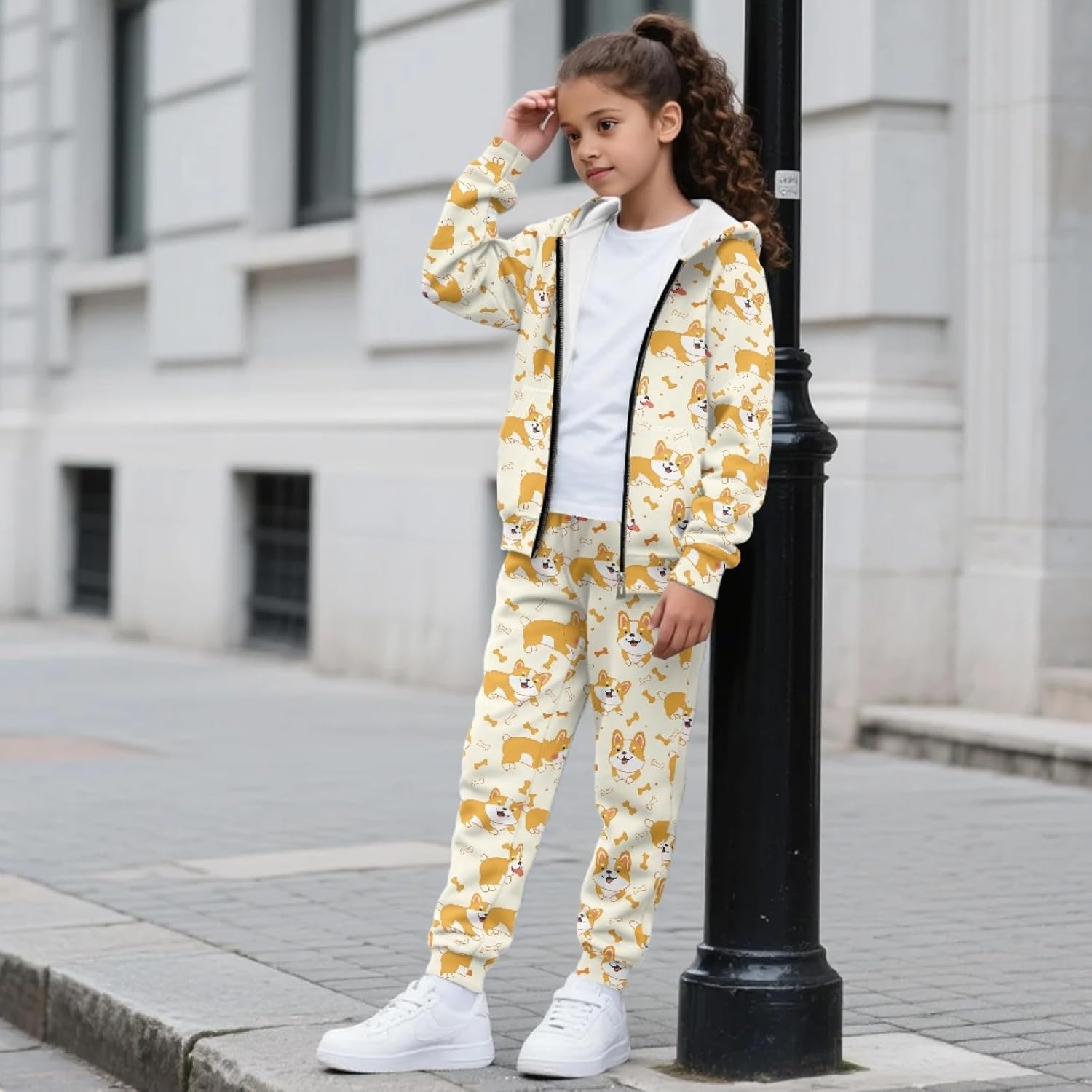 HUIACONG Kids Sweatsuits for Girls Long Sleeeve Sweat Set for Children Boys