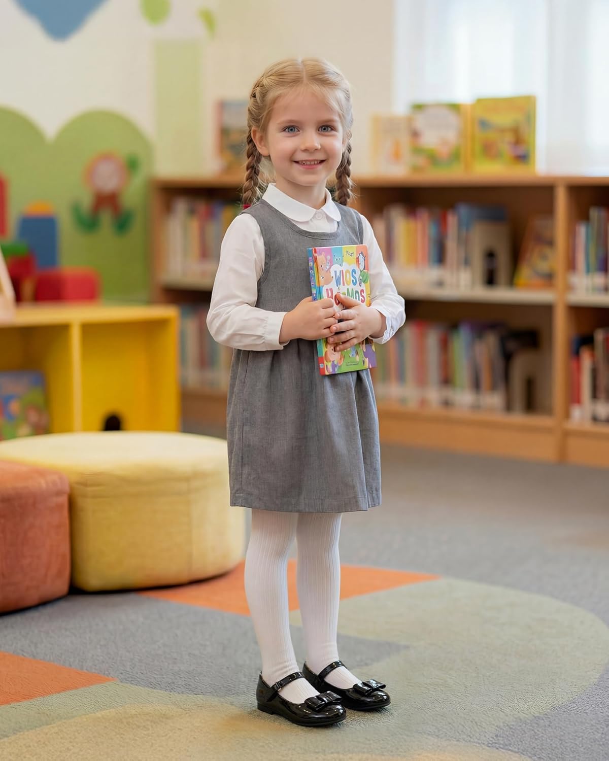 Stelle Girls Dress Shoes Toddler Mary Jane Shoes Flats with Bow for Toddler/Little/Big Kids - Image 2