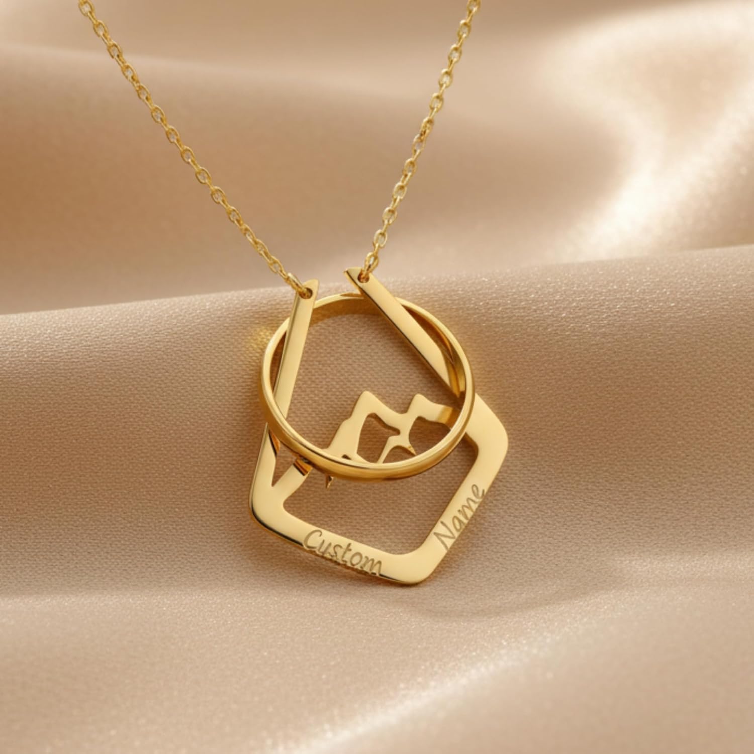 Ring Holder Necklace for Women Dainty Mountain Ring Keeper Pendant Memorial & Engagement Wedding 14K Gold Plated, Silver, Rose Valentines Day Gifts