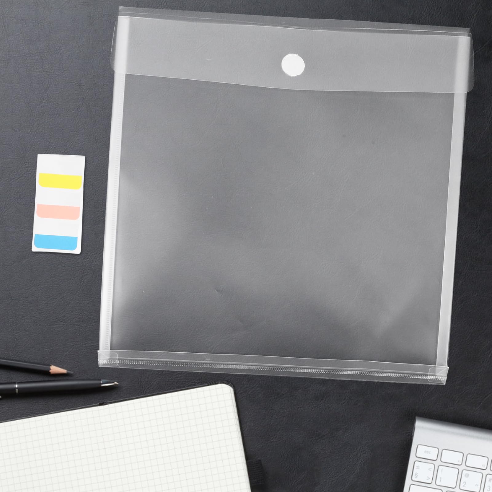 Plastikowe teczki na dokumenty z pokrywką i zamknięciem – wszechstronne torby do przechowywania do scrapbookingu, do papieru rzemieślniczego, dokumentów, domowego biura i klasy