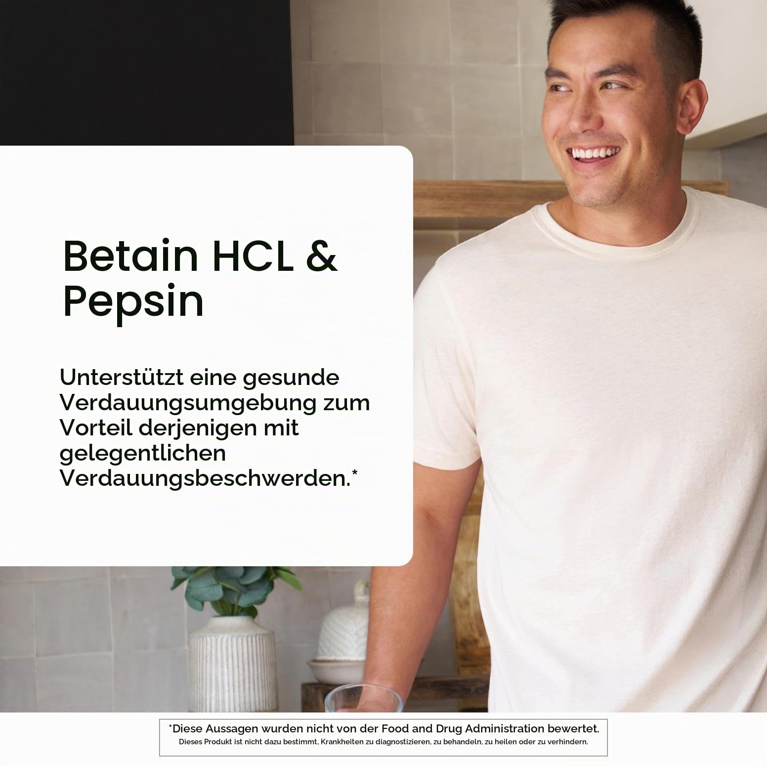 Thorne Betaine HCL & Pepsin - Verdauungsenzyme für den Abbau und die Aufnahme von Proteinen - 225 Kapseln