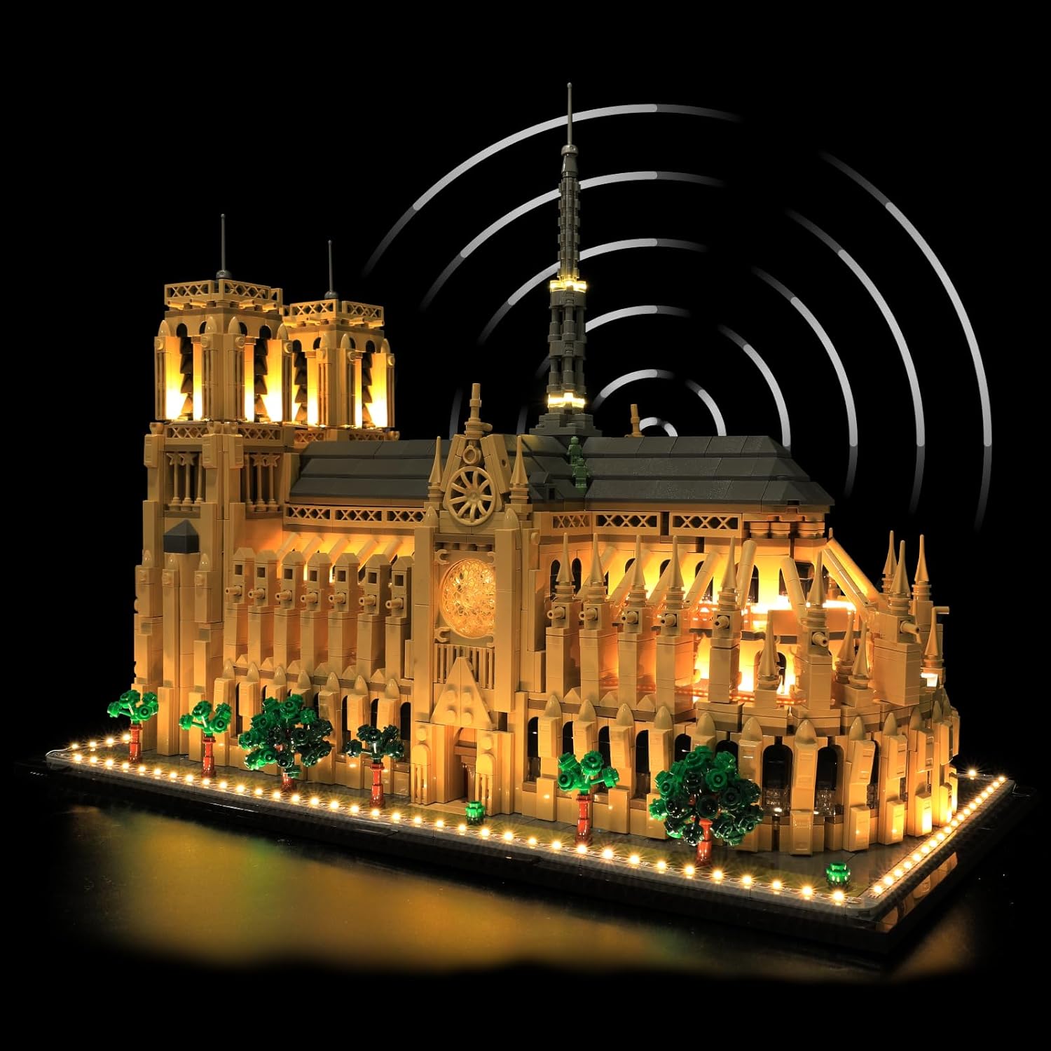 LED Lighting Kit with Sensor Light for Lego 21061 Architecture Notre-Dame de Paris, Creative Light Kit Compatible with Lego 21061 (Lights Only, No Model) - Sensor Version