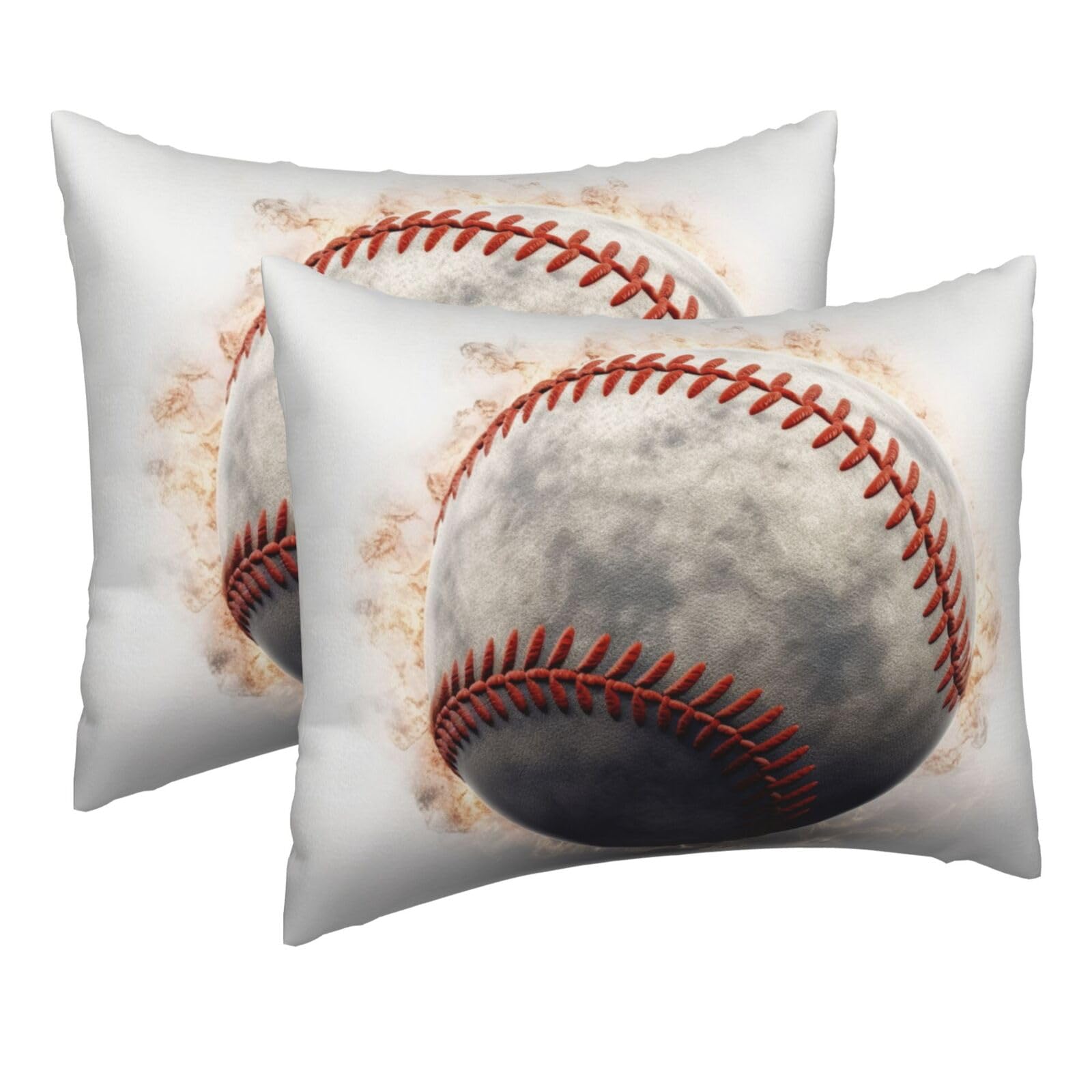 2 Pack Pillow Cases with Hidden Zipper, Soft Breathable Pillow Covers for Hair and Skin, Baseball Pillowcases 16"x20" Bed Pillow Protectors Cover for Sleeping Gifts